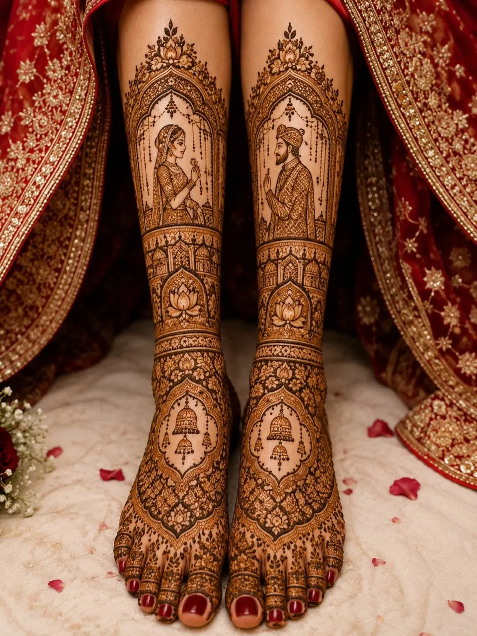 Bridal Indian Foot Mehndi Design with Figures (17)