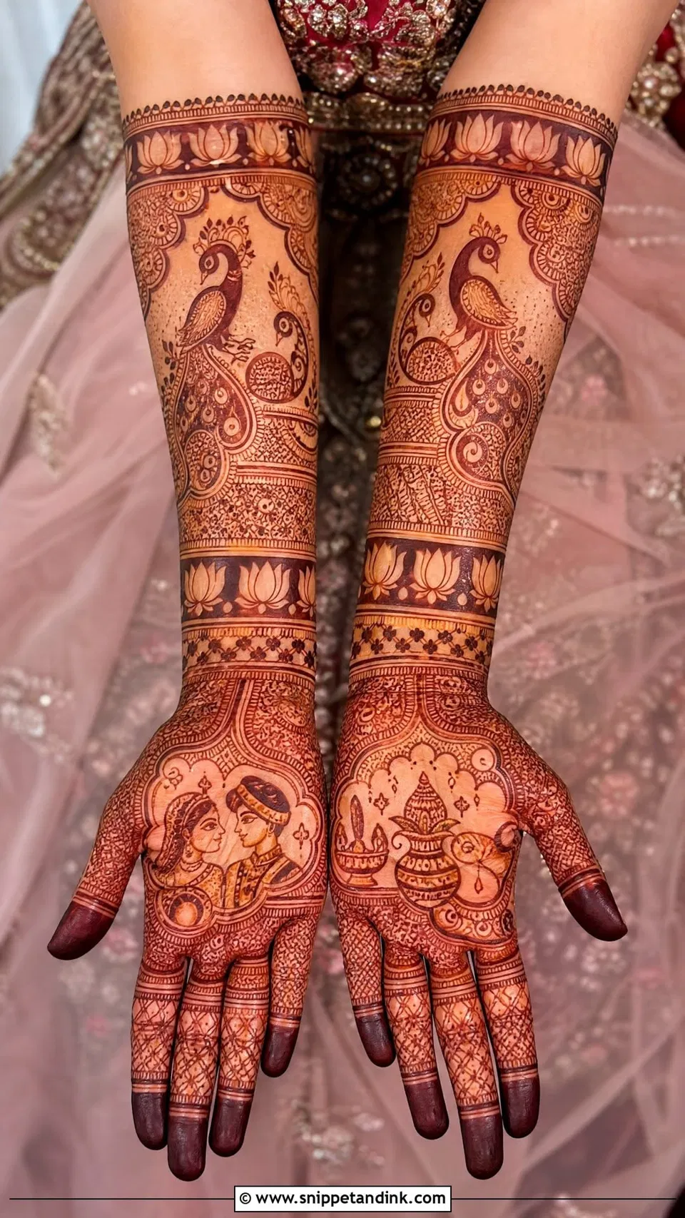 Bridal Full Hand Mehndi Design with Figures and Peacock (4)