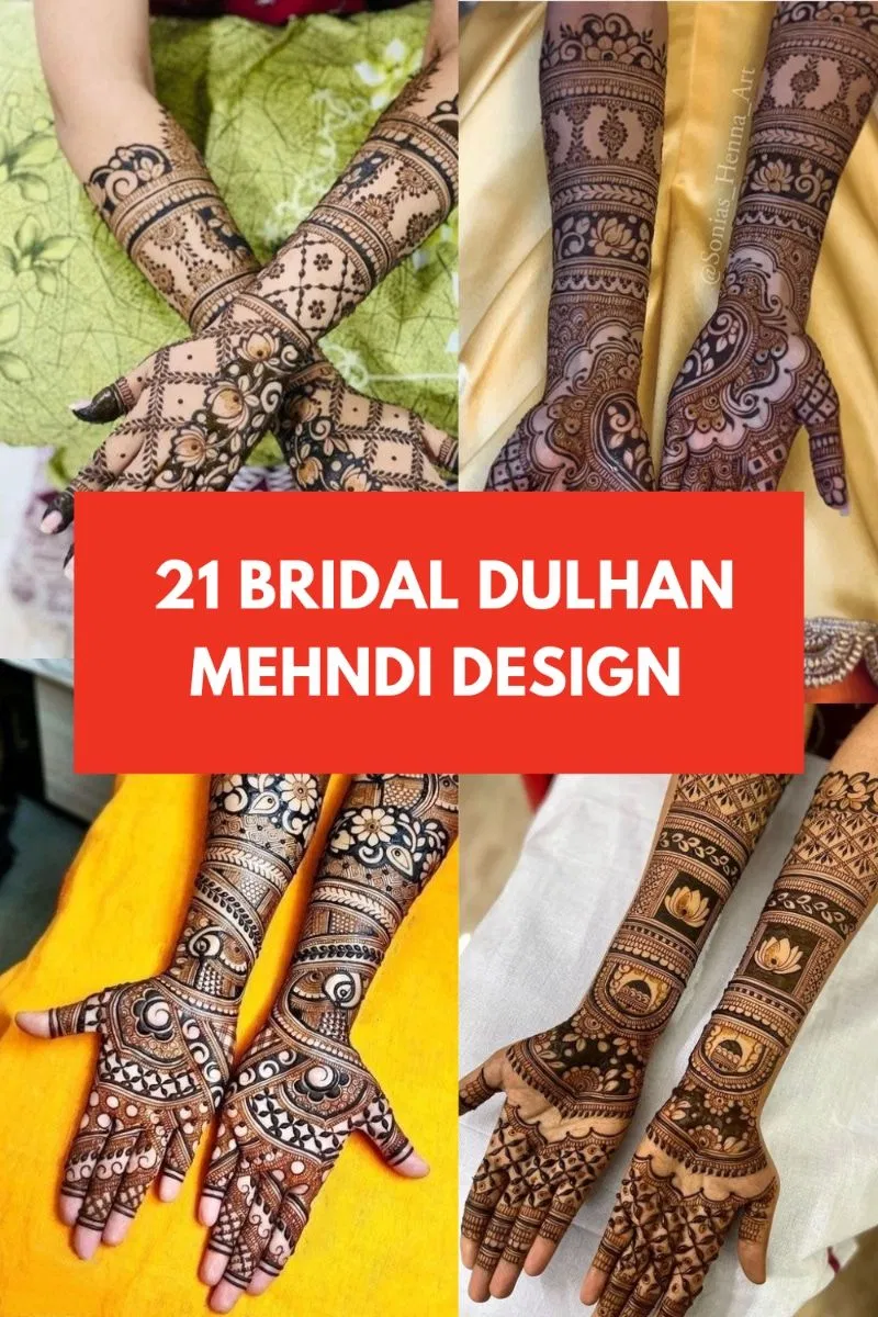 Bridal Indian Front Hand Mehndi Design with Figures, Hearts and Peacock