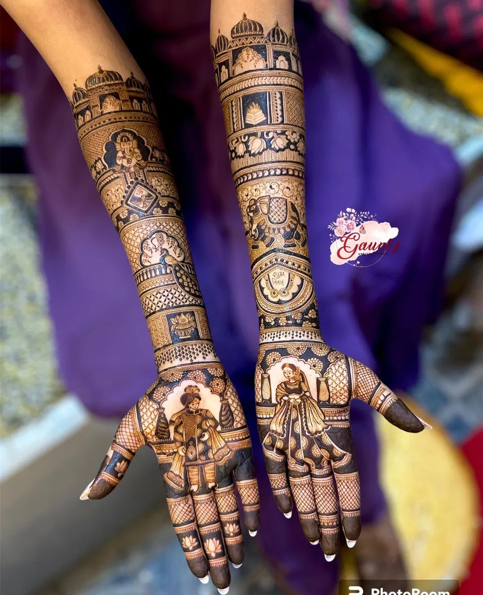 Bridal Indian Front Hand Mehndi Design with Figures (17)