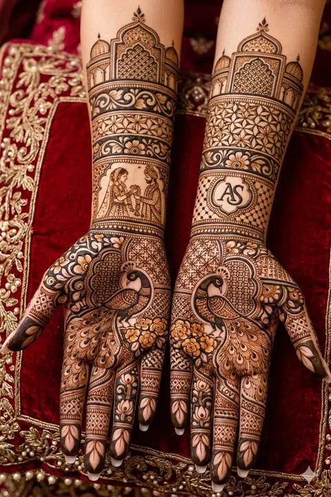 bridal indian figure full hand mehndi design