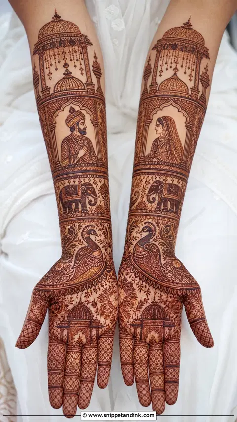 arabic bridal deity foot mehndi design
