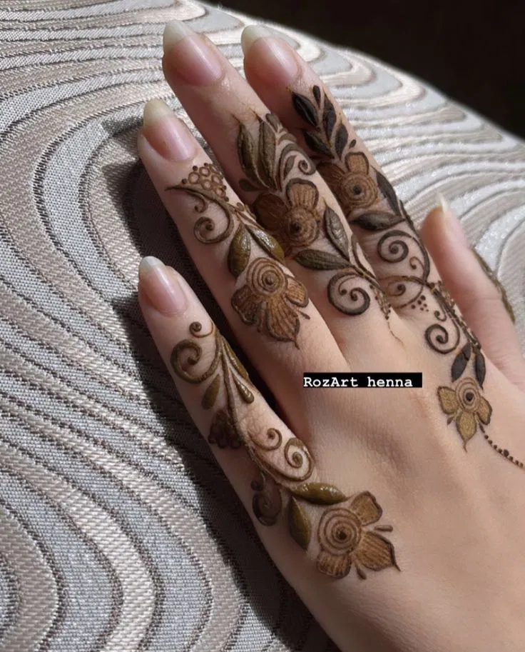 Arabic Dubai Back Hand Mehndi Design with Flowers (12)