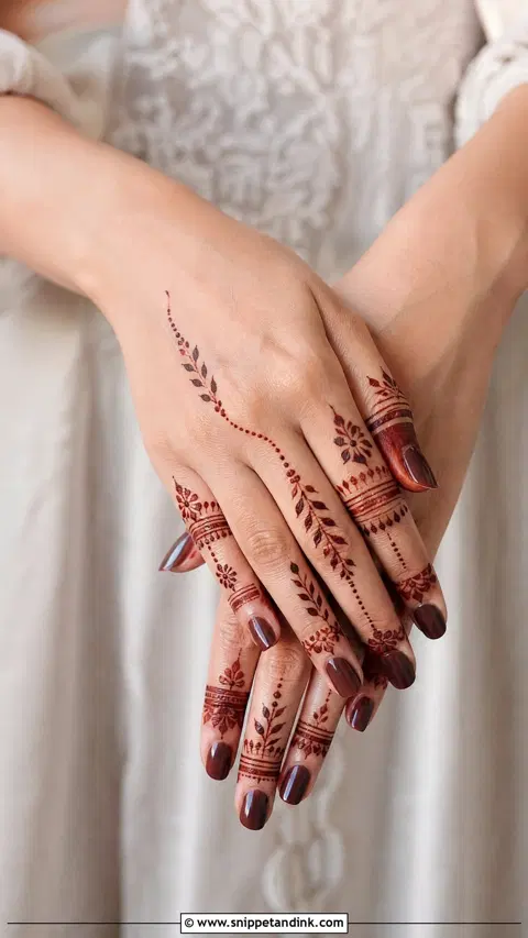 arabic simple flower finger mehndi design