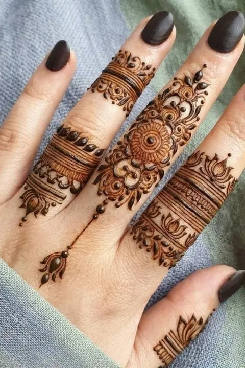 royal simple back hand mehndi design