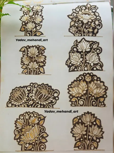 aesthetic flower front hand mehndi design