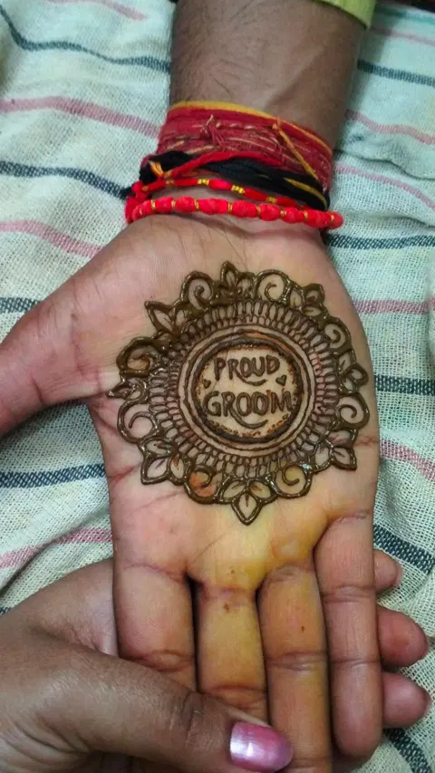 bridal simple circle back hand mehndi design