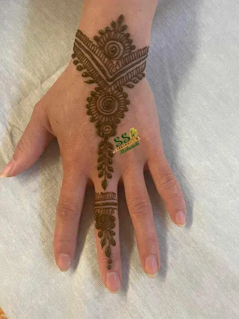 arabic simple bel front hand mehndi design