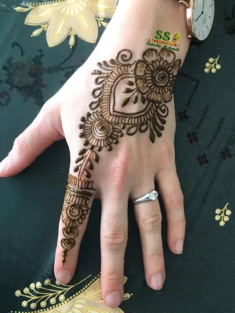 arabic simple bel back hand mehndi design