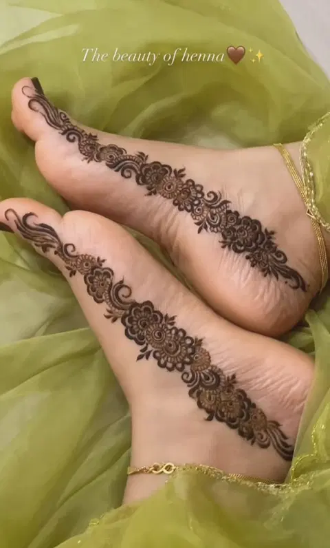 arabic pakistani circle foot mehndi design