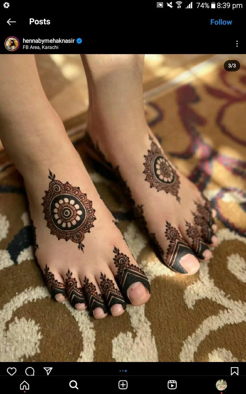 Pakistani Simple Back Hand Mehndi Design with Gol Tikki and Jaal for Eid (2)