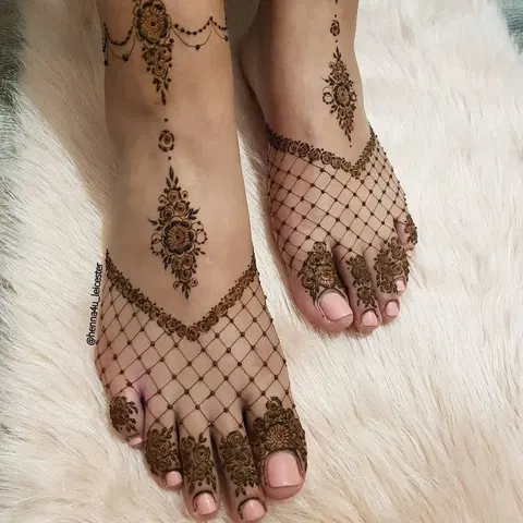 arabic pakistani foot mehndi design