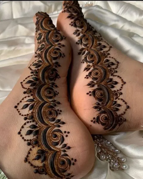arabic bridal foot mehndi design