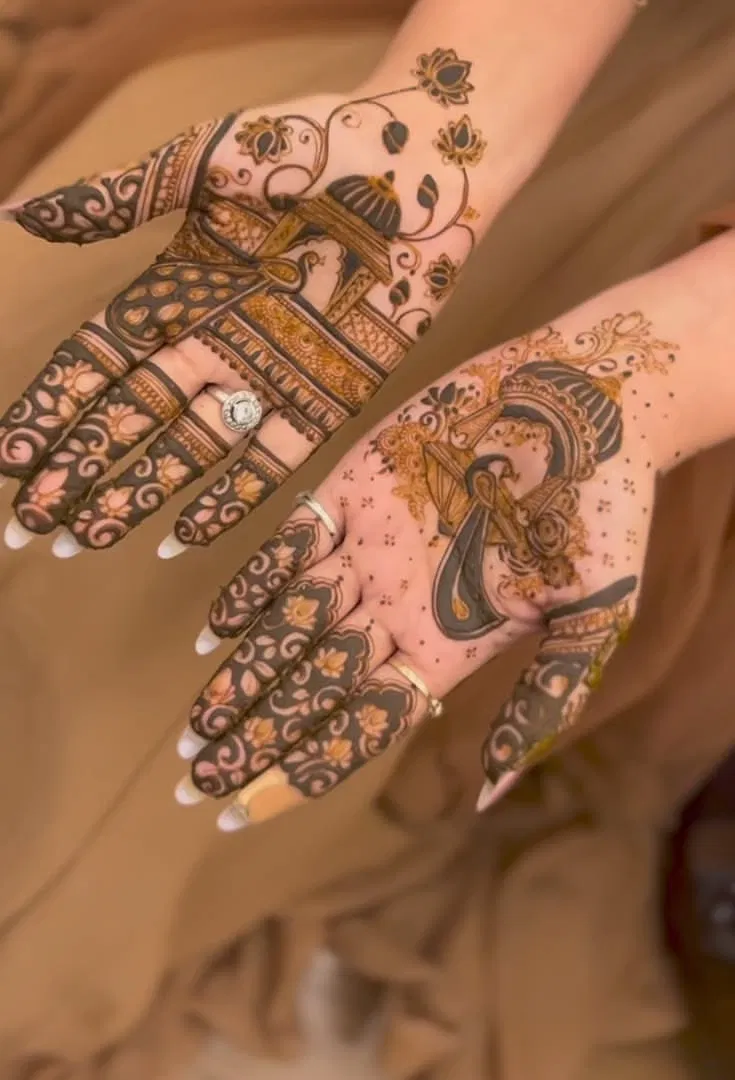 Bridal Simple Foot Mehndi Design with Peacock