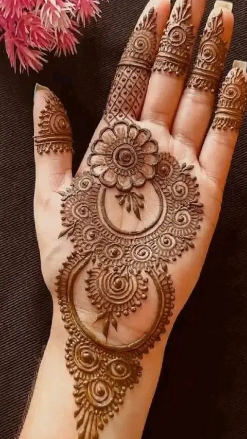 arabic bridal bel finger mehndi design