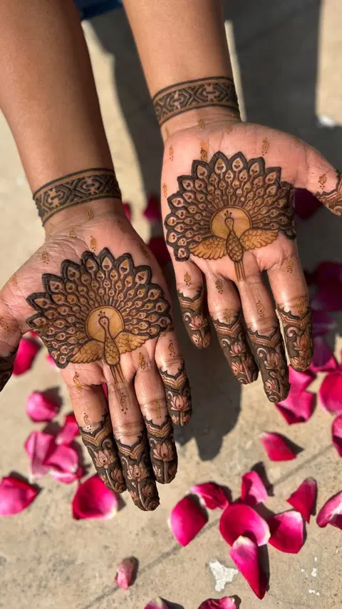 royal circle front hand mehndi design