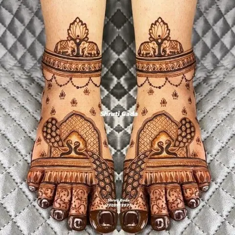 bridal foot mehndi design