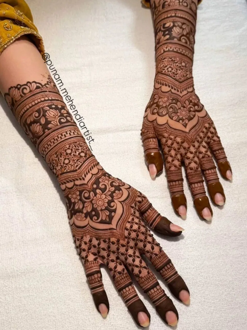Aesthetic Arabic Arm Mehndi Design with Deity