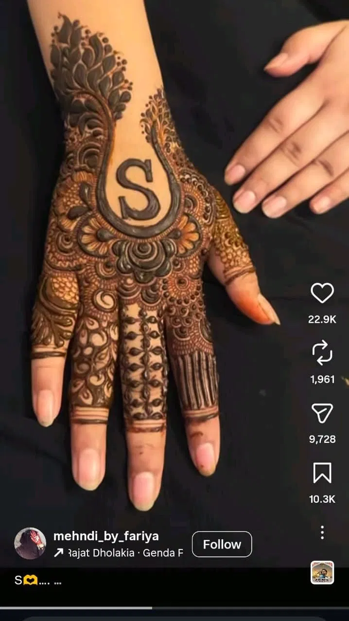 Arabic Bridal Foot Mehndi Design with Hidden Name (2)