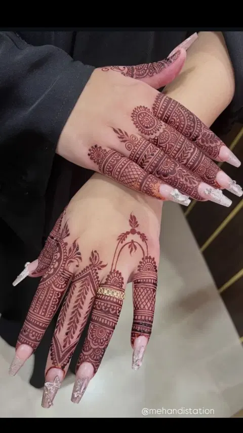 bridal royal finger mehndi design