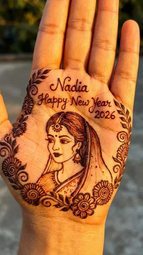 bridal figure front hand mehndi design