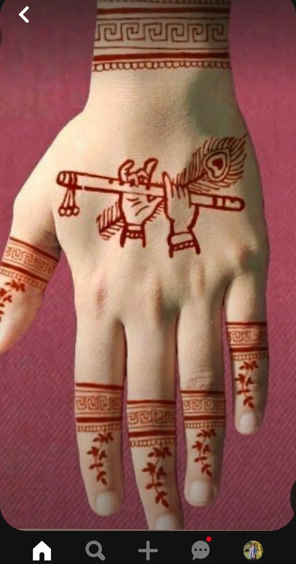 Simple Finger Mehndi Design with Figures for Diwali (2)