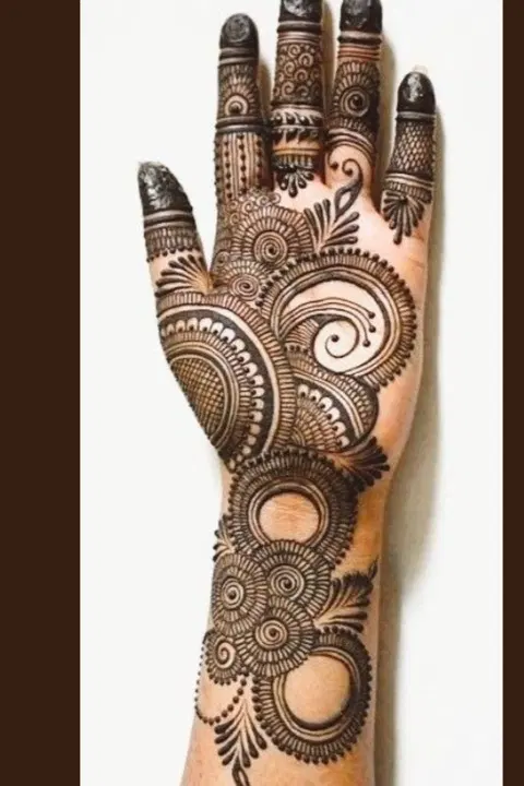 arabic bridal front hand mehndi design