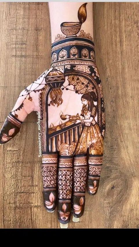 stylish figure front hand mehndi design