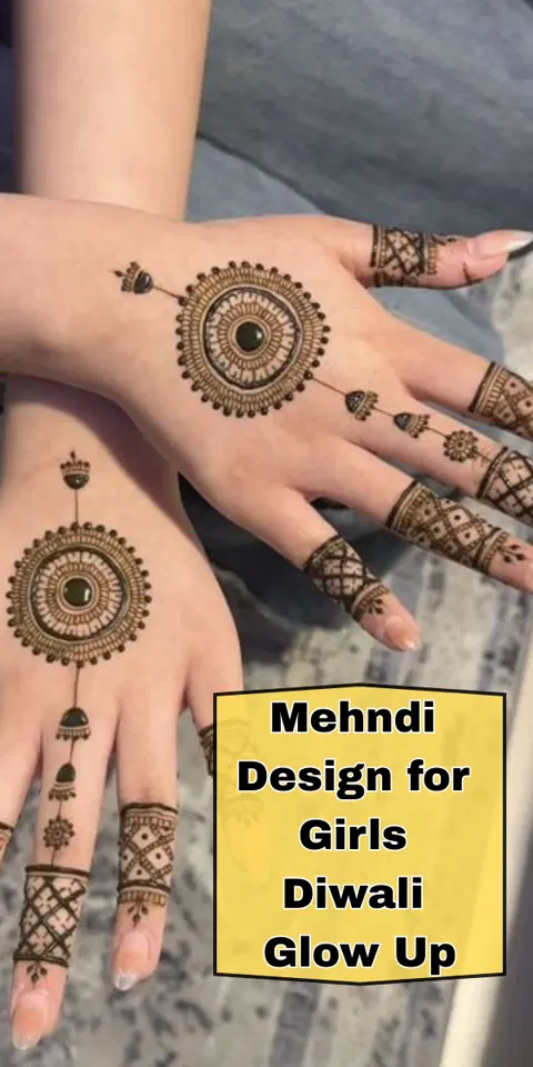 simple circle finger mehndi design