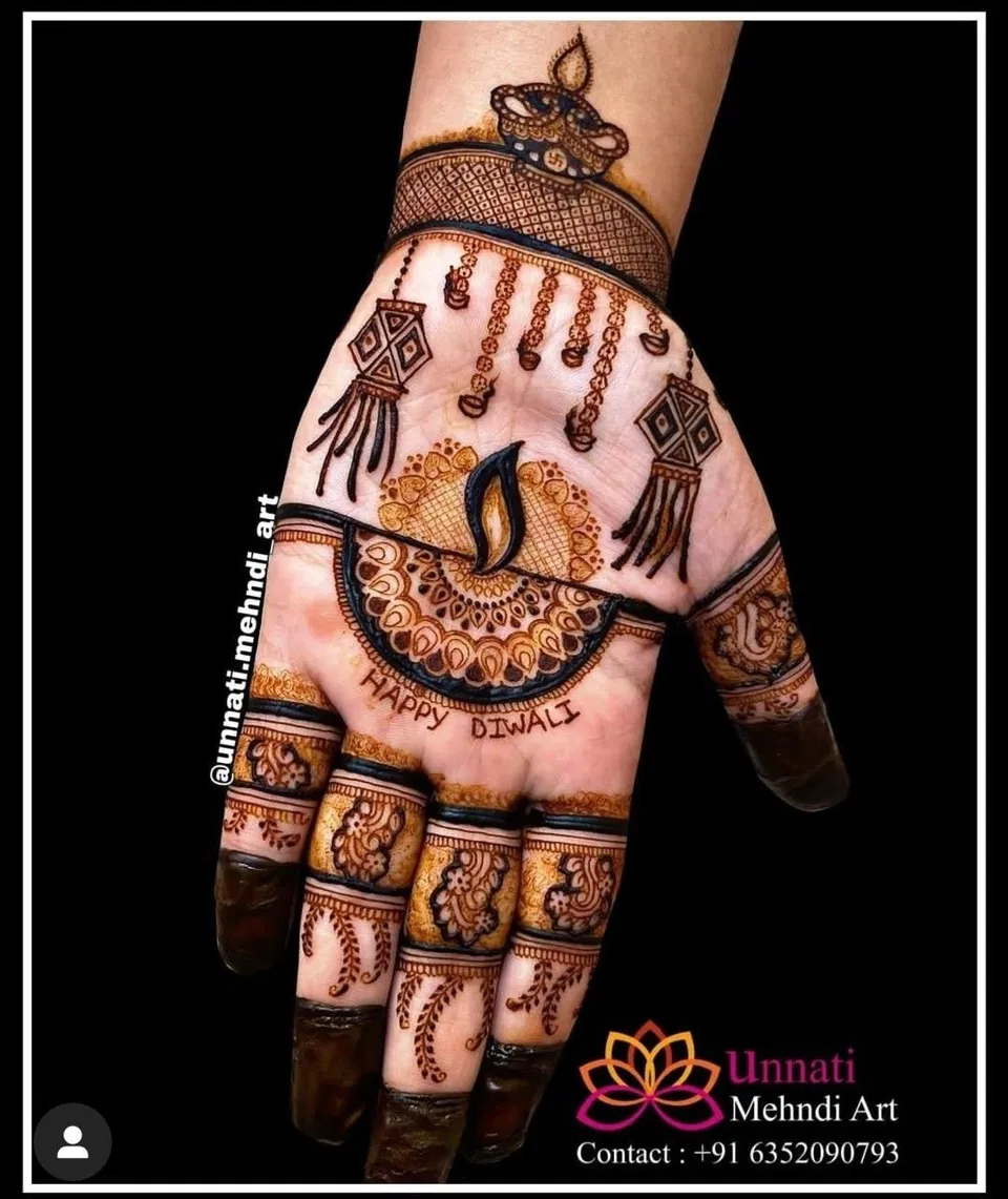 Stylish Full Hand Mehndi Design with Figures