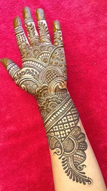 arabic stylish front hand mehndi design