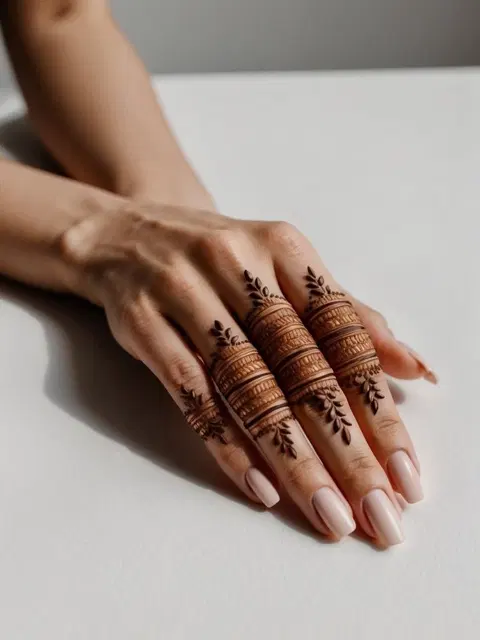 aesthetic minimal finger mehndi design