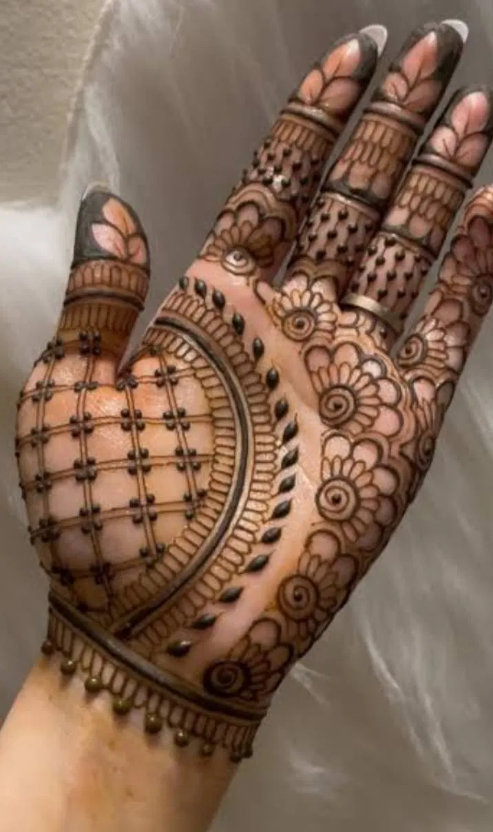 Aesthetic Arabic Back Hand Mehndi Design (25)