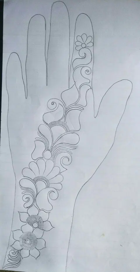 arabic simple flower mehndi design