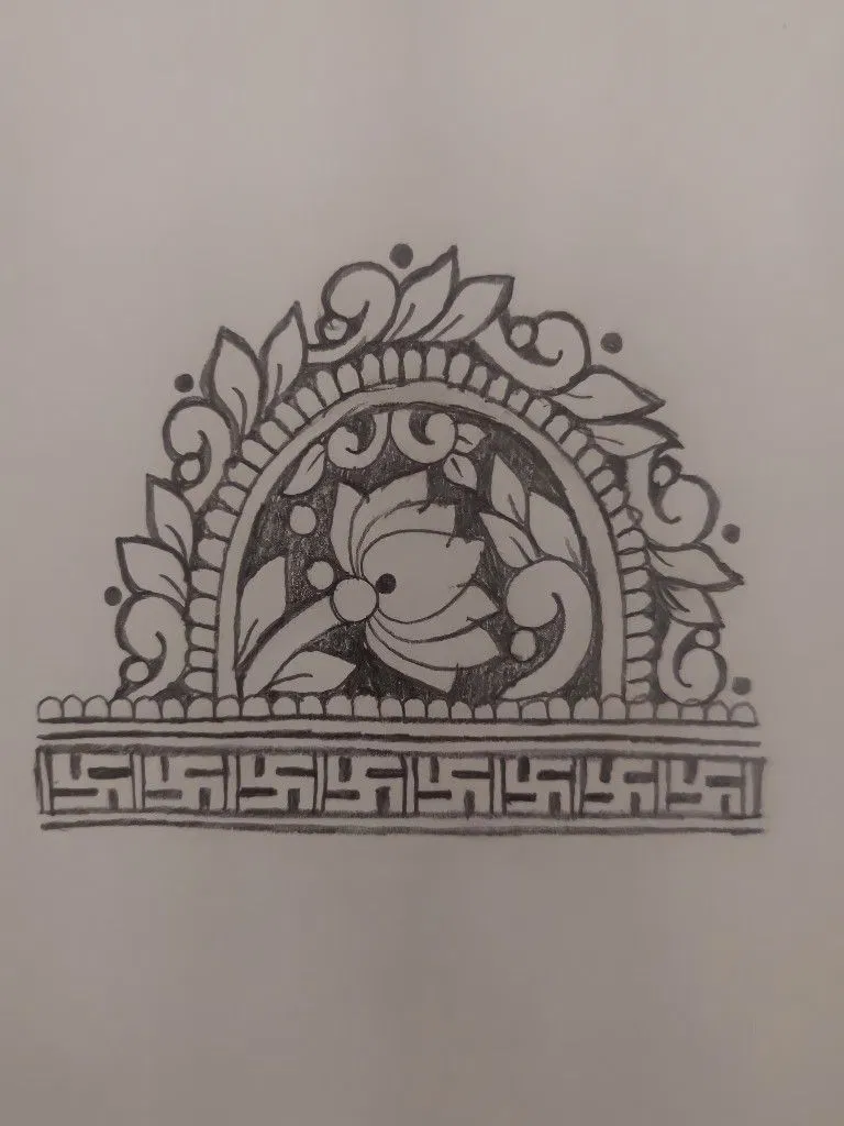 Simple Mehndi Design with Lotus and Moon