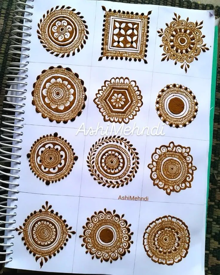 Simple Mehndi Design with Gol Tikki (6)