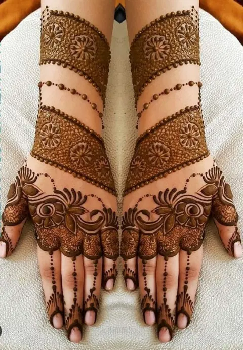 bridal simple back hand mehndi design