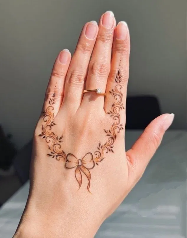 Aesthetic Simple Back Hand Mehndi Design (13)