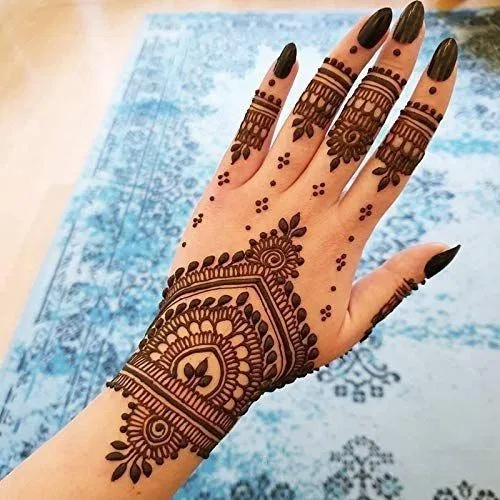 Indian Simple Back Hand Mehndi Design for Diwali (2)