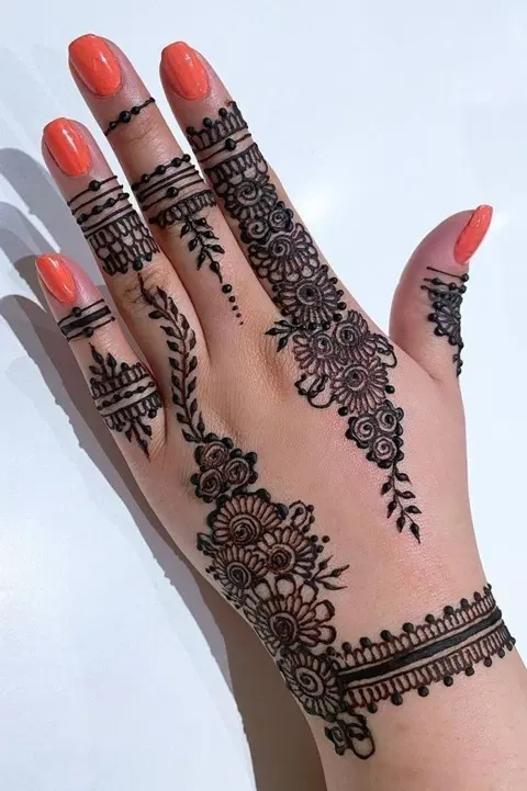 simple stylish butterfly finger mehndi design