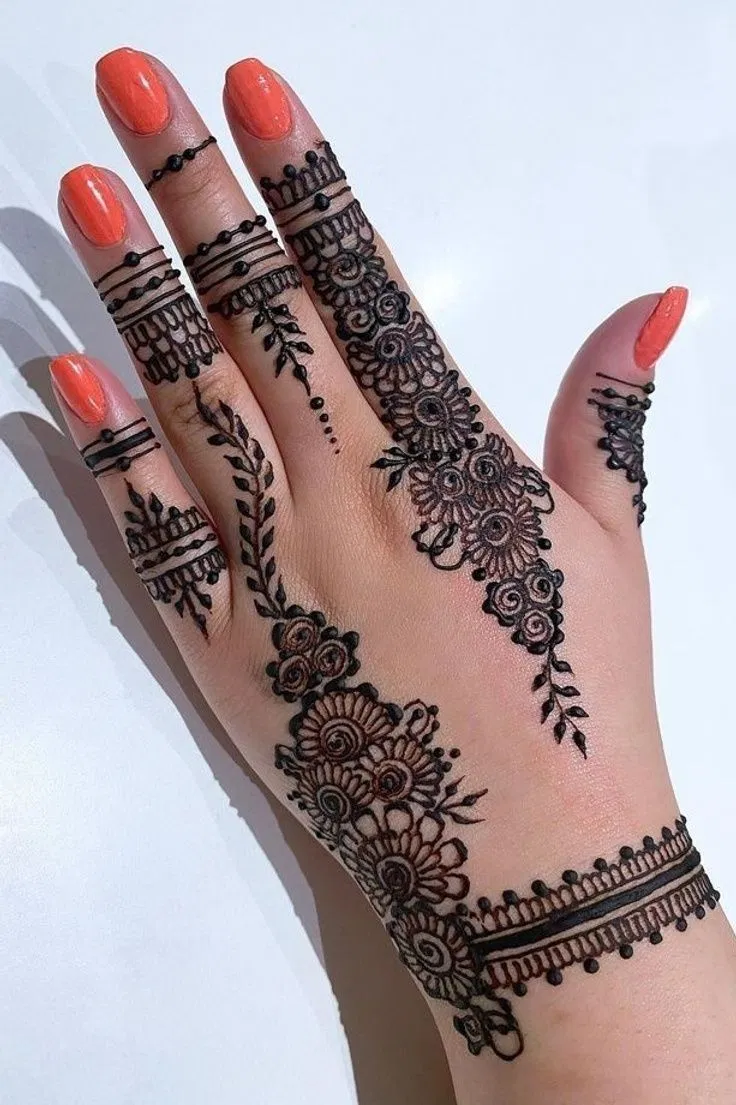Simple Stylish Finger Mehndi Design with Butterfly (2)