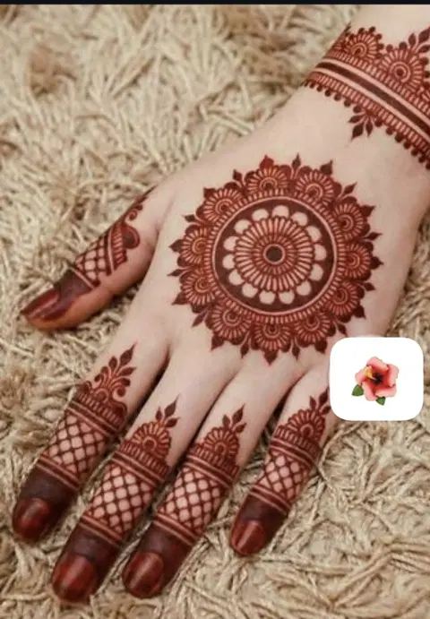 arabic bridal circle back hand mehndi design