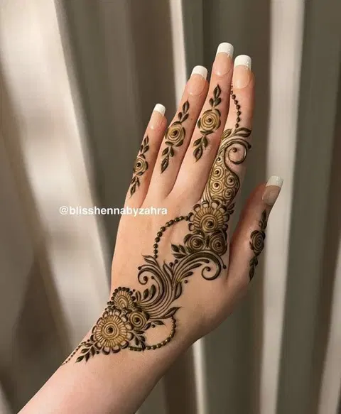 arabic pakistani bel mehndi design