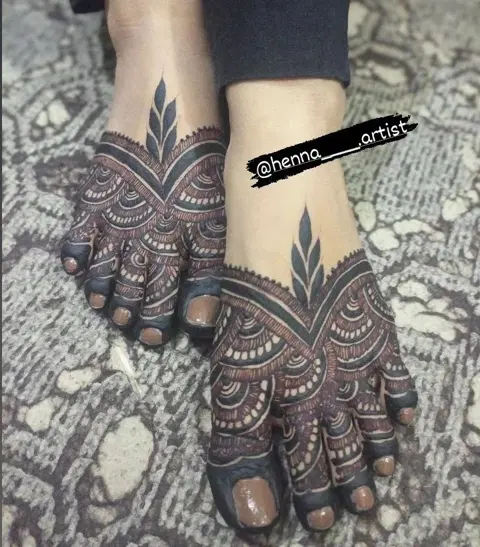 arabic bridal jaal foot mehndi design