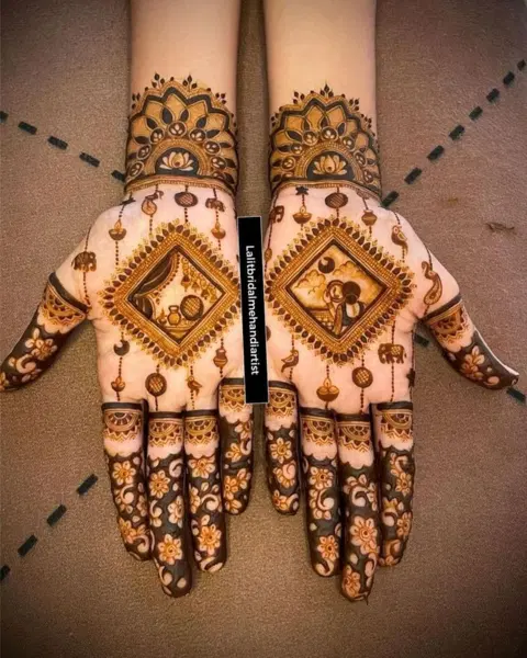 bridal stylish back hand mehndi design