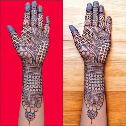 bridal full hand mehndi design