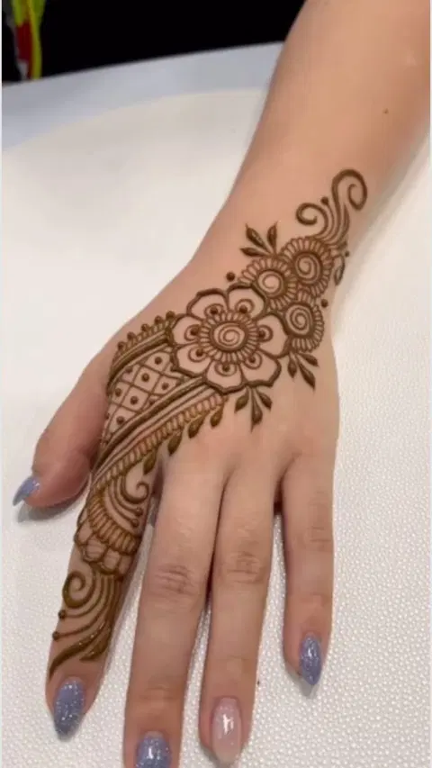 arabic royal bel back hand mehndi design