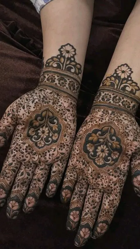 bridal pakistani figure arm mehndi design