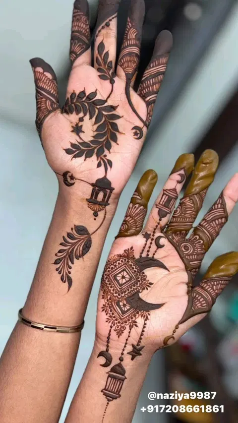 pakistani moon front hand mehndi design