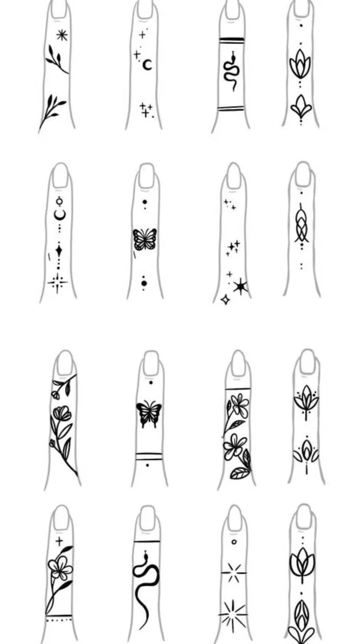 Simple Finger Mehndi Design with Deity and Moon